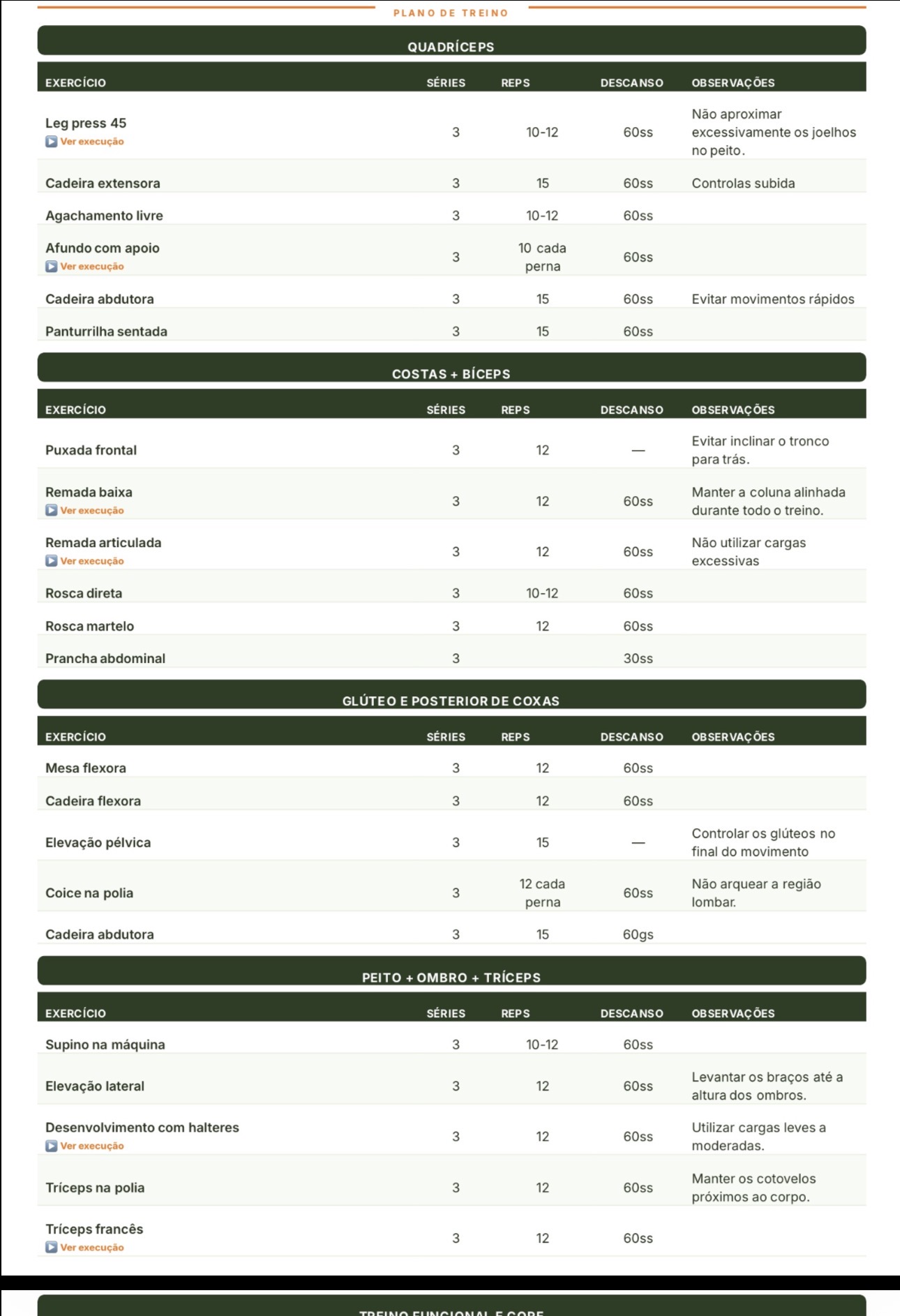 PDF de plano de treino gerado pelo MontaPlano